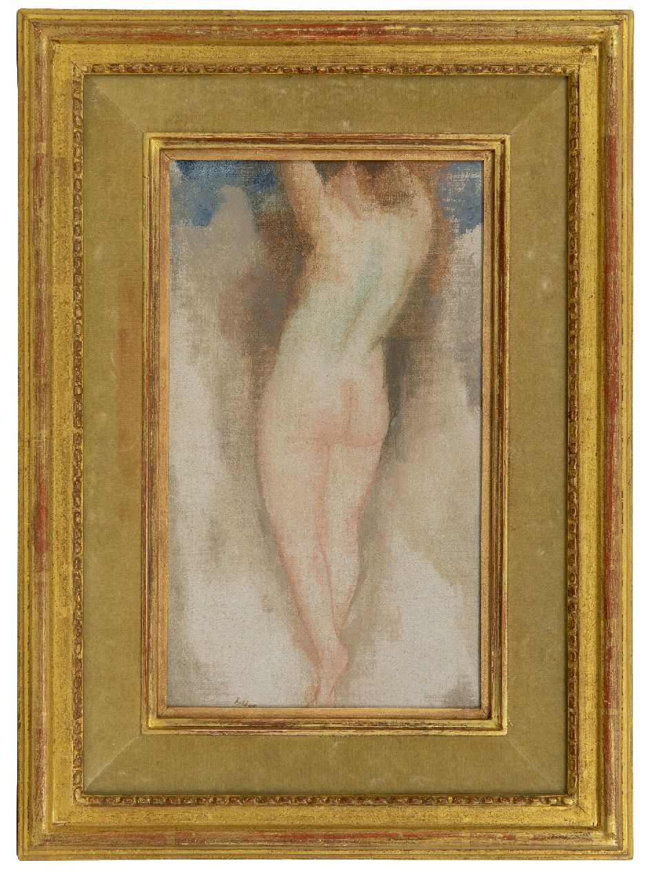 Kelder A.B. | Antonius Bernardus 'Toon' Kelder | Schilderijen te koop aangeboden | Staand vrouwelijk naakt, olieverf op doek op board 32,6 x 17,7 cm, gesigneerd linksonder Kelder A.B. | Antonius Bernardus 'Toon' Kelder | Schilderijen te koop aangeboden | Staand vrouwelijk naakt, olieverf op doek op board 32,6 x 17,7 cm, gesigneerd linksonder