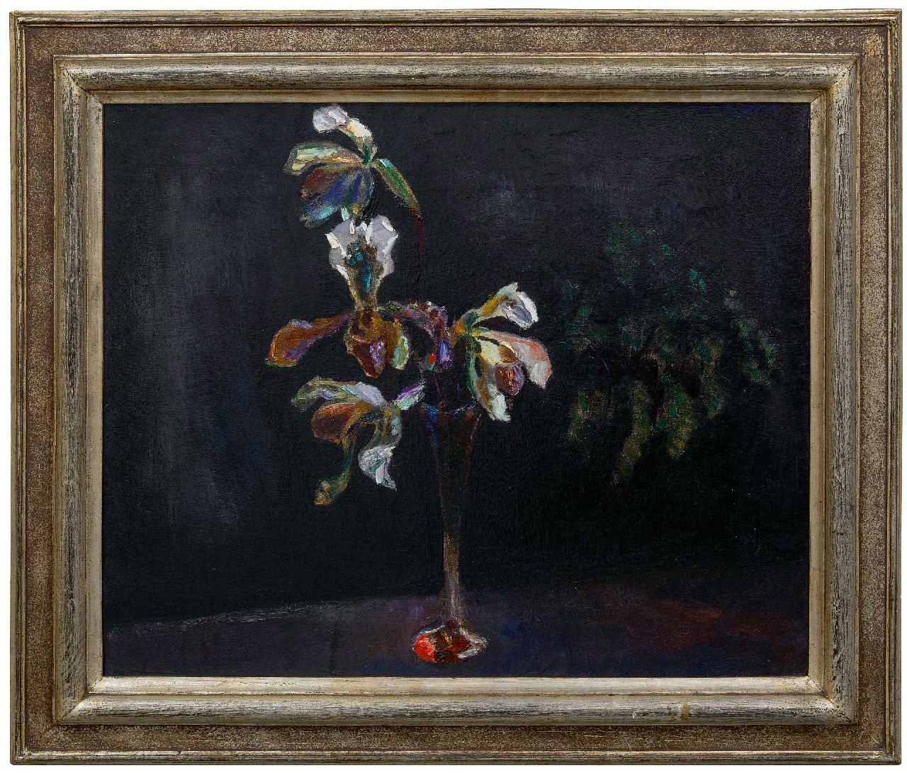 Sluijters J.C.B. | Johannes Carolus Bernardus 'Jan' Sluijters | Schilderijen te koop aangeboden | Orchideeën in glasvaasje, olieverf op doek 54,5 x 65,5 cm, gesigneerd rechtsboven en VERKOCHT Sluijters J.C.B. | Johannes Carolus Bernardus 'Jan' Sluijters | Schilderijen te koop aangeboden | Orchideeën in glasvaasje, olieverf op doek 54,5 x 65,5 cm, gesigneerd rechtsboven en VERKOCHT