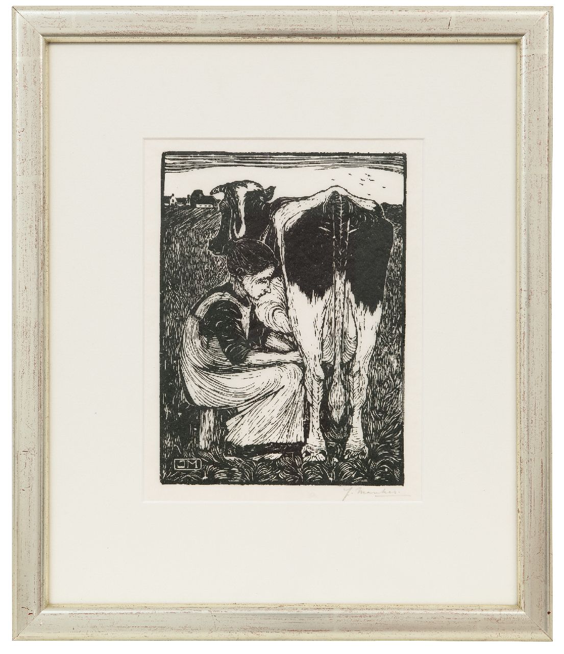 Mankes J. | Jan Mankes | Grafiek te koop aangeboden | Koemelkster, houtsnede op papier 20,5 x 16,2 cm, gesigneerd rechtsonder voluit (in potlood) en met mon. in het blok Mankes J. | Jan Mankes | Grafiek te koop aangeboden | Koemelkster, houtsnede op papier 20,5 x 16,2 cm, gesigneerd rechtsonder voluit (in potlood) en met mon. in het blok