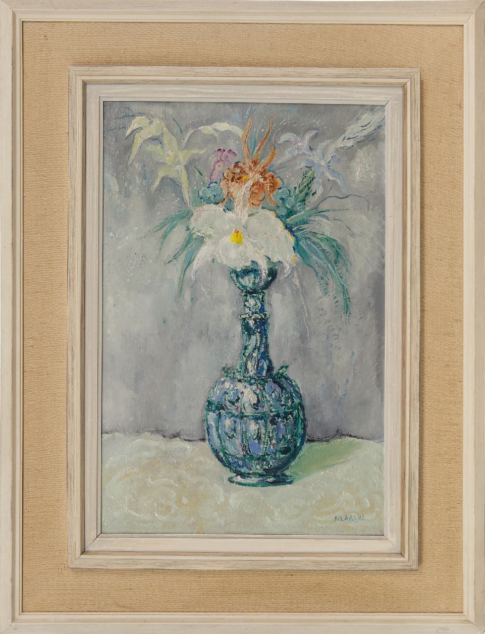 Filarski D.H.W. | 'Dirk' Herman Willem Filarski | Schilderijen te koop aangeboden | Bloemen in een vaas, olieverf op doek 51,2 x 34,0 cm, gesigneerd rechtsonder Filarski D.H.W. | 'Dirk' Herman Willem Filarski | Schilderijen te koop aangeboden | Bloemen in een vaas, olieverf op doek 51,2 x 34,0 cm, gesigneerd rechtsonder