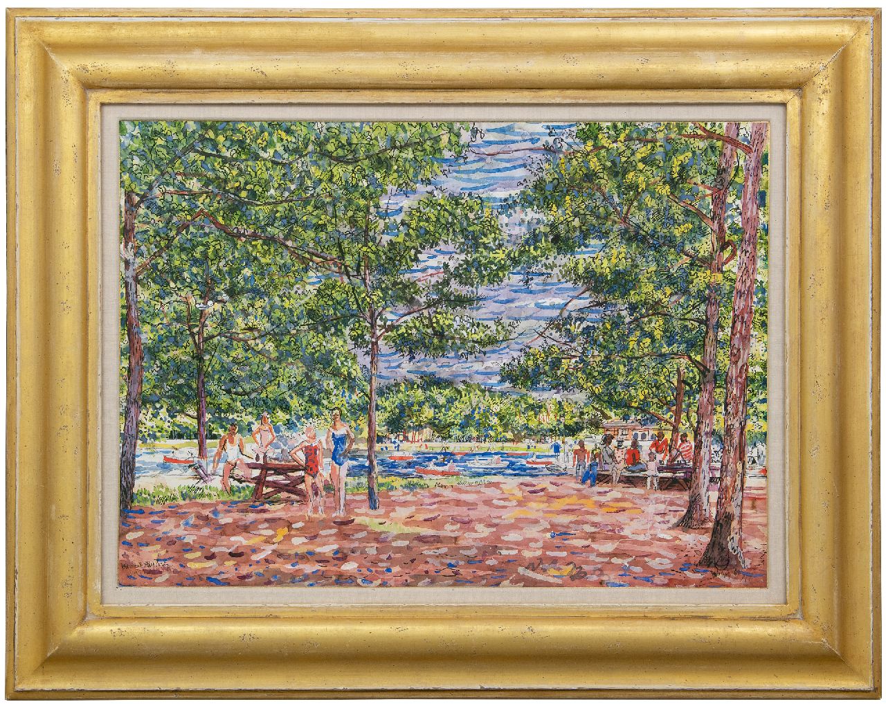 Bieling H.F. | Hermann Friederich 'Herman' Bieling | Aquarellen en tekeningen te koop aangeboden | Zomer in Belmont State Park, New York, aquarel op papier 57,0 x 78,0 cm, gesigneerd rechtsonder en gedateerd '60 Bieling H.F. | Hermann Friederich 'Herman' Bieling | Aquarellen en tekeningen te koop aangeboden | Zomer in Belmont State Park, New York, aquarel op papier 57,0 x 78,0 cm, gesigneerd rechtsonder en gedateerd '60