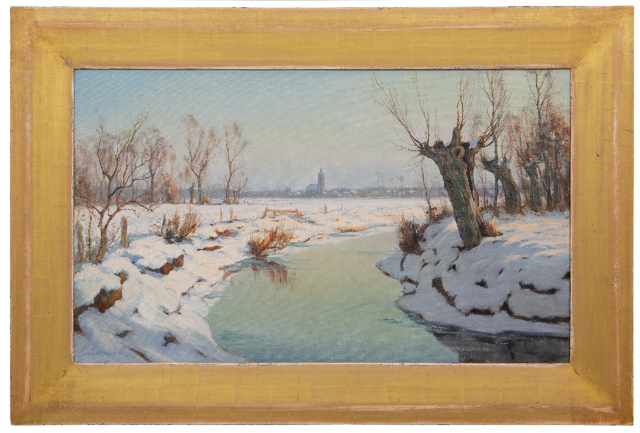 Meijer J. | Johannes 'Johan' Meijer | Schilderijen te koop aangeboden | Winterlandschap bij Blaricum, olieverf op doek 60,3 x 100,1 cm, gesigneerd linksonder Meijer J. | Johannes 'Johan' Meijer | Schilderijen te koop aangeboden | Winterlandschap bij Blaricum, olieverf op doek 60,3 x 100,1 cm, gesigneerd linksonder