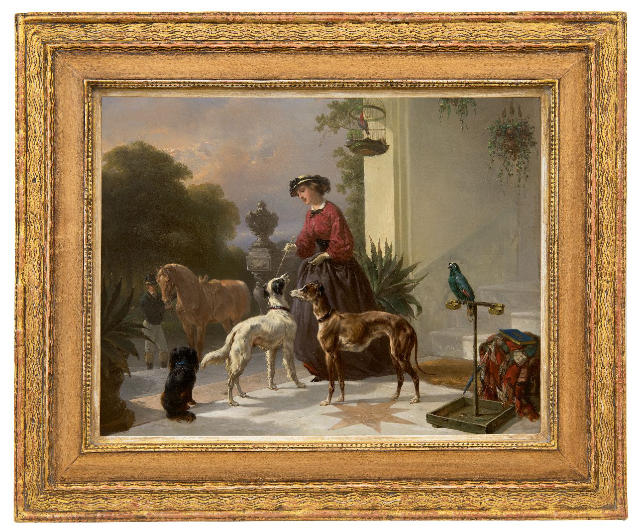 Verschuur W. | Wouterus Verschuur, Na de rit, olieverf op paneel 34,5 x 45,0 cm, gesigneerd rechtsonder Verschuur W. | Wouterus Verschuur, Na de rit, olieverf op paneel 34,5 x 45,0 cm, gesigneerd rechtsonder