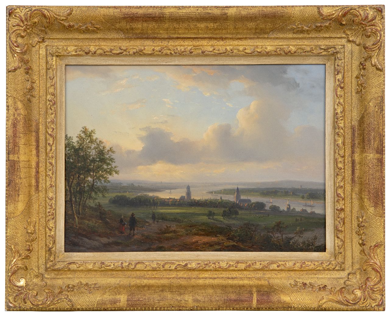 Kleijn L.J. | Lodewijk Johannes Kleijn | Schilderijen te koop aangeboden | Gezicht op de Rijn bij Arnhem, olieverf op paneel 22,0 x 30,1 cm, gesigneerd linksonder Kleijn L.J. | Lodewijk Johannes Kleijn | Schilderijen te koop aangeboden | Gezicht op de Rijn bij Arnhem, olieverf op paneel 22,0 x 30,1 cm, gesigneerd linksonder