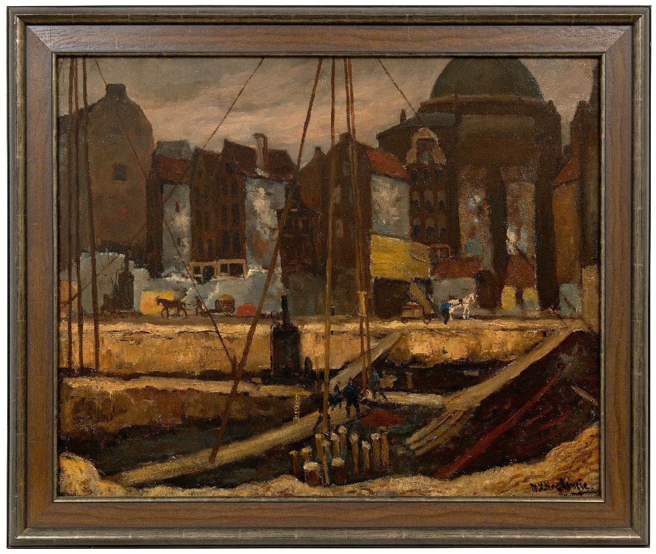 Mackenzie M.H. | Marie Henri Mackenzie, Bouwput te Amsterdam, olieverf op doek 65,0 x 80,0 cm, gesigneerd rechtsonder Mackenzie M.H. | Marie Henri Mackenzie, Bouwput te Amsterdam, olieverf op doek 65,0 x 80,0 cm, gesigneerd rechtsonder