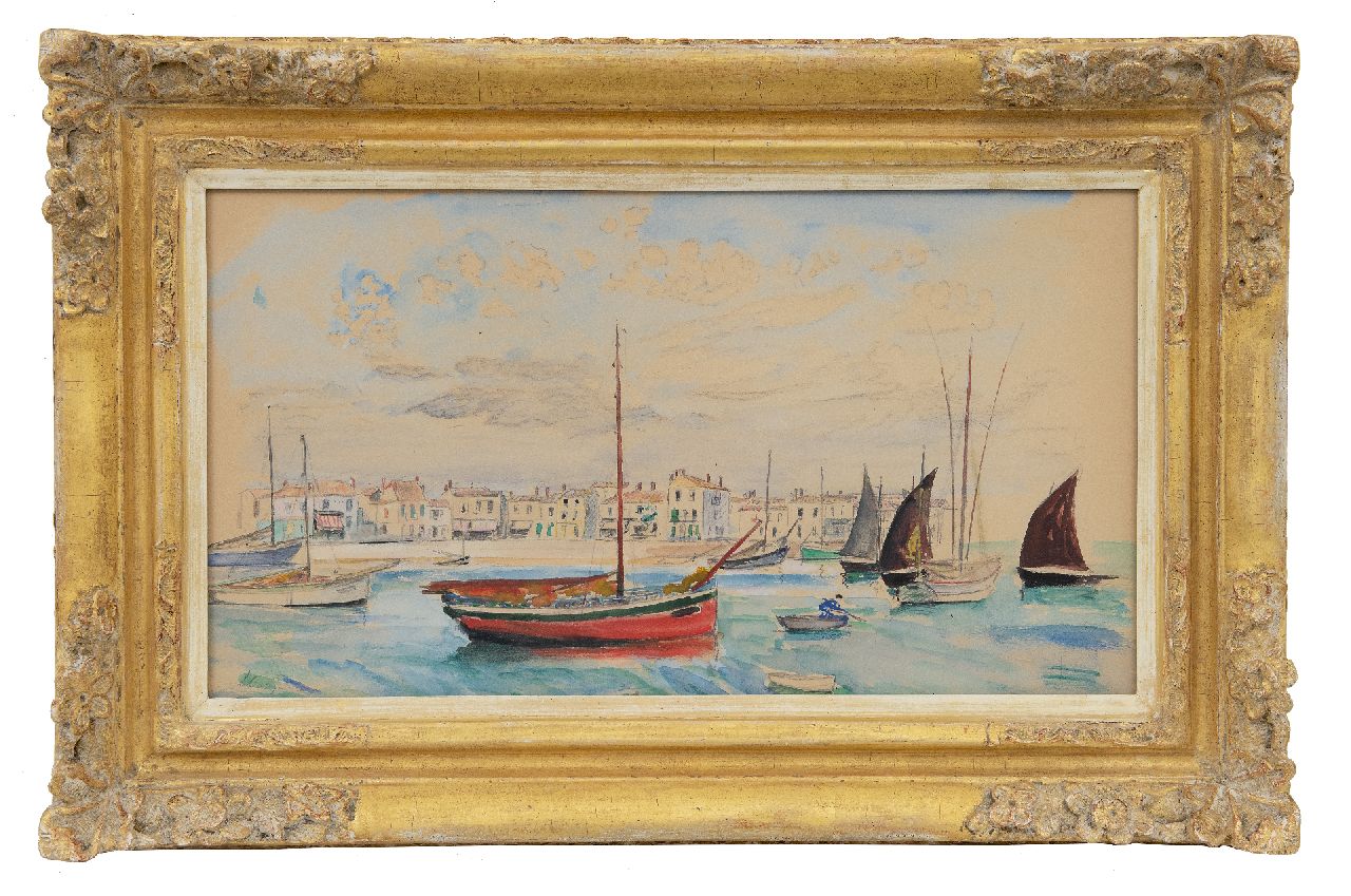Lebasque H. | Joseph 'Henri' Baptiste Lebasque | Aquarellen en tekeningen te koop aangeboden | La barque rouge à Saint-Tropez, potlood en aquarel op papier 23,7 x 43,7 cm, gesigneerd linksonder Lebasque H. | Joseph 'Henri' Baptiste Lebasque | Aquarellen en tekeningen te koop aangeboden | La barque rouge à Saint-Tropez, potlood en aquarel op papier 23,7 x 43,7 cm, gesigneerd linksonder