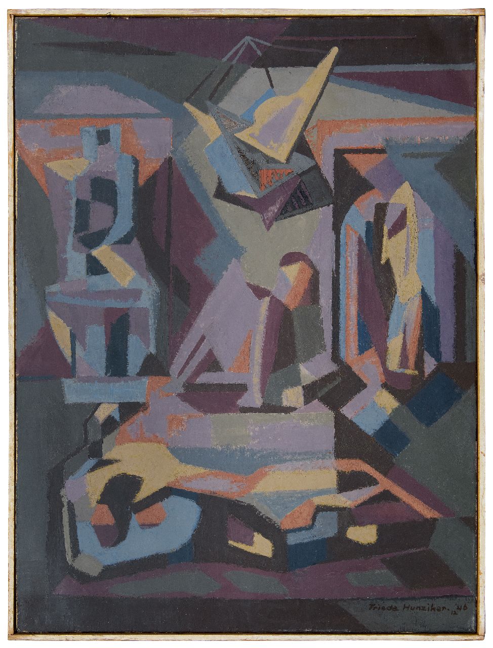 Hunziker F. | Frieda Hunziker, Expositie, olieverf op doek 99,3 x 74,6 cm, gesigneerd rechtsonder en gedateerd 12 '46 Hunziker F. | Frieda Hunziker, Expositie, olieverf op doek 99,3 x 74,6 cm, gesigneerd rechtsonder en gedateerd 12 '46