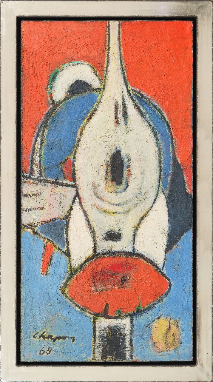 Chapon J. | Jules Chapon, Zonder titel, olieverf op doek 100,4 x 50,3 cm, gesigneerd linksonder en gedateerd '68 Chapon J. | Jules Chapon, Zonder titel, olieverf op doek 100,4 x 50,3 cm, gesigneerd linksonder en gedateerd '68