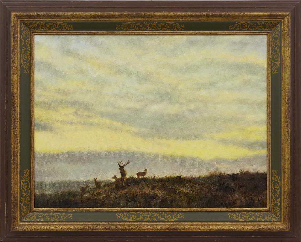 Poortvliet R. | Rien Poortvliet, Herten in een heidelandschap, olieverf op doek 60,0 x 80,0 cm, gesigneerd rechtsonder Poortvliet R. | Rien Poortvliet, Herten in een heidelandschap, olieverf op doek 60,0 x 80,0 cm, gesigneerd rechtsonder