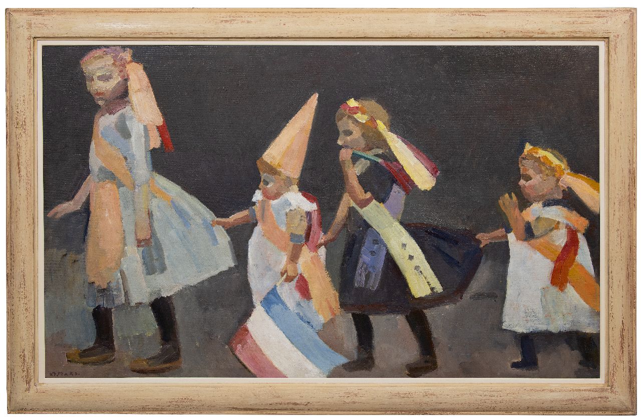 Maks C.J. | Cornelis Johannes 'Kees' Maks | Schilderijen te koop aangeboden | Hartjesdag in Amsterdam, olieverf op doek 94,8 x 152,9 cm, gesigneerd linksonder en te dateren ca. 1915 Maks C.J. | Cornelis Johannes 'Kees' Maks | Schilderijen te koop aangeboden | Hartjesdag in Amsterdam, olieverf op doek 94,8 x 152,9 cm, gesigneerd linksonder en te dateren ca. 1915