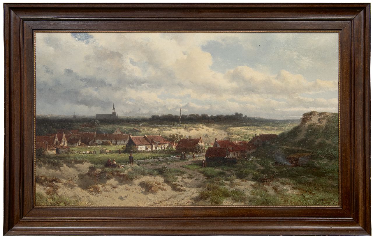 Verveer S.L. | 'Salomon' Leonardus Verveer | Schilderijen te koop aangeboden | Oud Scheveningen gezien vanaf een duintop, olieverf op doek 65,5 x 112,4 cm, gesigneerd rechtsonder en gedateerd '69 Verveer S.L. | 'Salomon' Leonardus Verveer | Schilderijen te koop aangeboden | Oud Scheveningen gezien vanaf een duintop, olieverf op doek 65,5 x 112,4 cm, gesigneerd rechtsonder en gedateerd '69