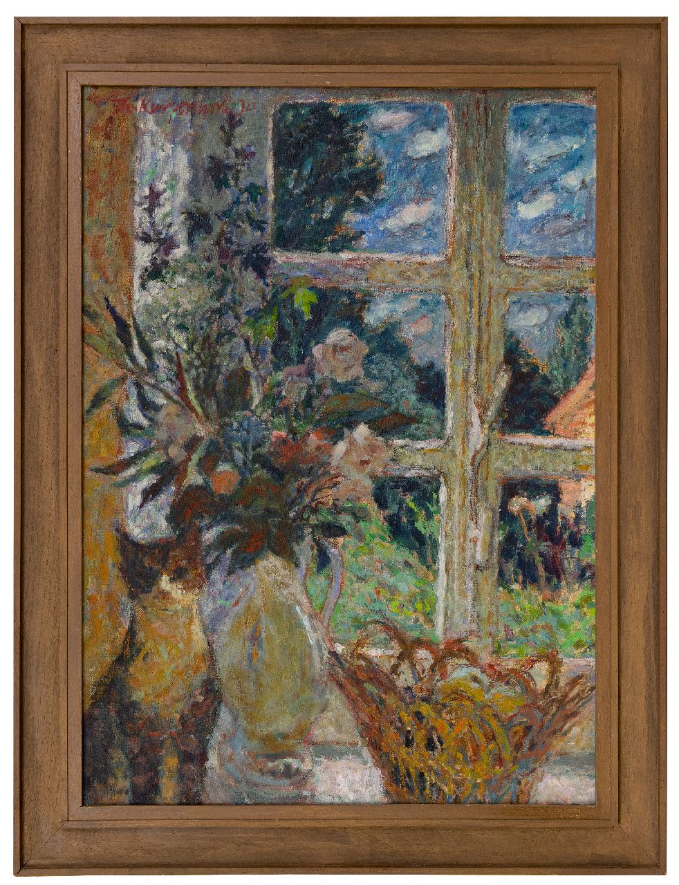Kurpershoek T.L.  | Theodorus Lambertus 'Theo' Kurpershoek | Schilderijen te koop aangeboden | Bloemstilleven in de vensterbank, olieverf op doek 77,8 x 56,3 cm, gesigneerd linksboven en gedateerd '70