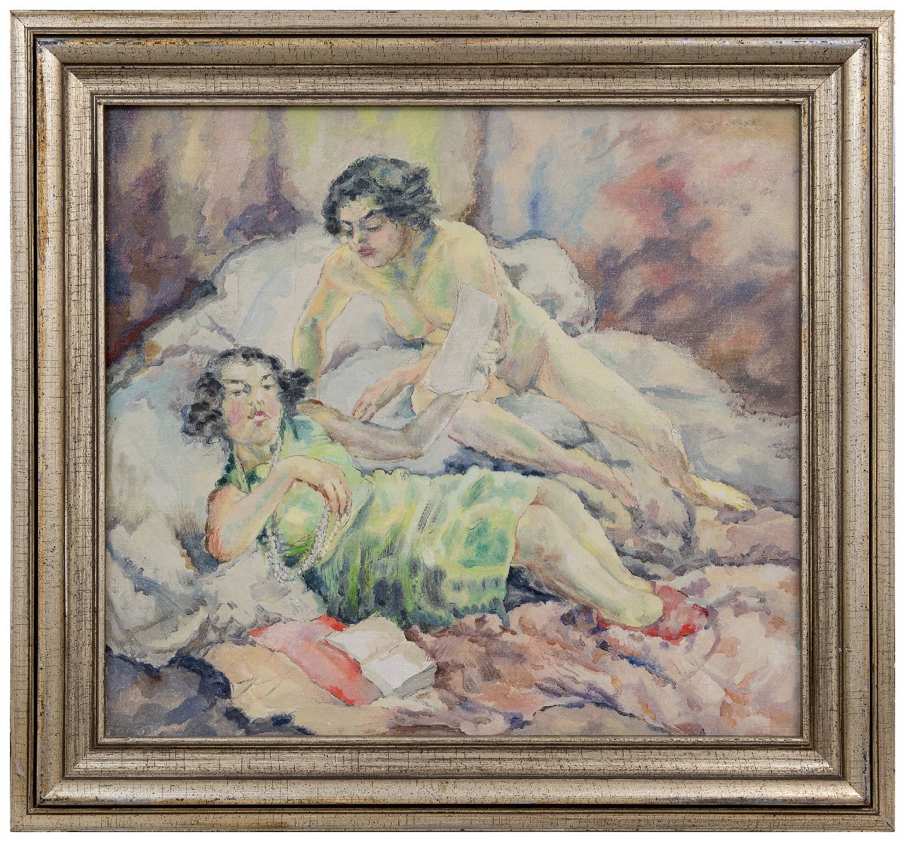 Homberg D. | Dirk Homberg | Schilderijen te koop aangeboden | Twee vrouwen, olieverf op doek 57,3 x 63,5 cm, gesigneerd rechtsboven Homberg D. | Dirk Homberg | Schilderijen te koop aangeboden | Twee vrouwen, olieverf op doek 57,3 x 63,5 cm, gesigneerd rechtsboven