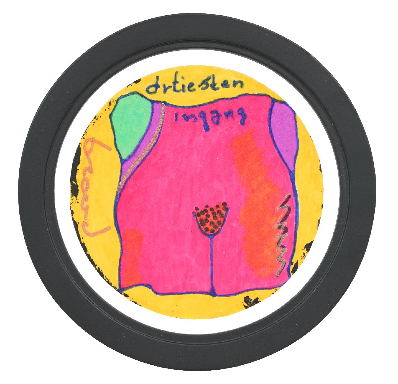 Brood H. | Herman Brood | te koop aangeboden | 'Artiesteningang' (bierviltje), gesigneerd links van het midden Brood H. | Herman Brood | te koop aangeboden | 'Artiesteningang' (bierviltje), gesigneerd links van het midden