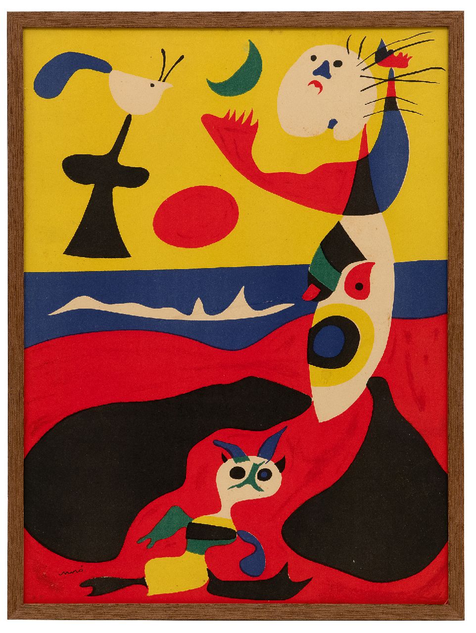 Miró (Joan Miró i Ferrà) J.  | Joan Miró (Joan Miró i Ferrà) |  te koop aangeboden | L'été (Illustratie uit het Franse kunsttijdschrift Verve, 3, 1938), pochoir op paper 35,6 x 26,2 cm, gesigneerd linksonder (in de steen) en verso gedateerd 'Mars' 1938
