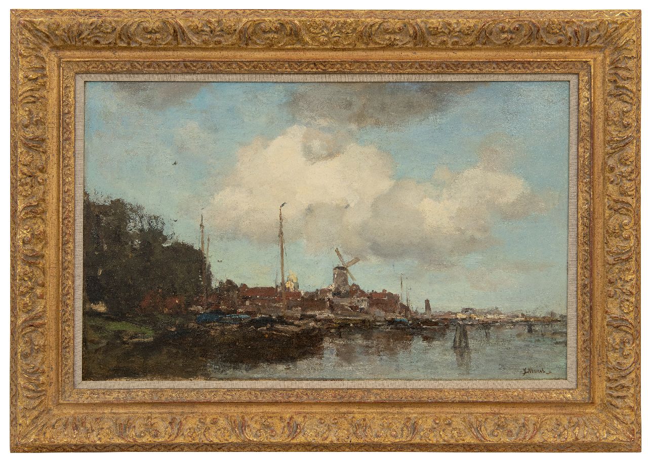 Maris J.H. | Jacobus Hendricus 'Jacob' Maris | Schilderijen te koop aangeboden | Stad aan het water, olieverf op doek 47,1 x 75,6 cm, gesigneerd rechtsonder en te dateren ca. 1875 Maris J.H. | Jacobus Hendricus 'Jacob' Maris | Schilderijen te koop aangeboden | Stad aan het water, olieverf op doek 47,1 x 75,6 cm, gesigneerd rechtsonder en te dateren ca. 1875