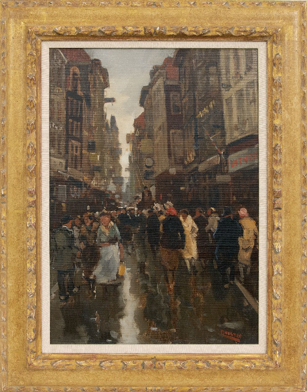 Noltee B.C. | Bernardus Cornelis 'Cor' Noltee | Schilderijen te koop aangeboden | Drukbevolkte winkelstraat/Spuistraat, Den Haag, olieverf op doek 49,7 x 33,7 cm, gesigneerd rechtsonder Noltee B.C. | Bernardus Cornelis 'Cor' Noltee | Schilderijen te koop aangeboden | Drukbevolkte winkelstraat/Spuistraat, Den Haag, olieverf op doek 49,7 x 33,7 cm, gesigneerd rechtsonder