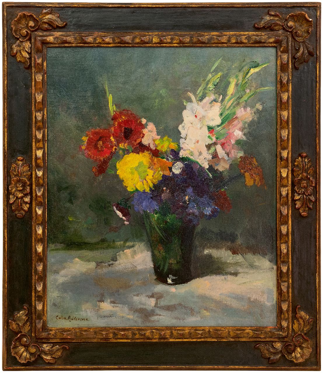 Ritsema J.J. | Jacoba Johanna 'Coba' Ritsema, Bloemen boeket, olieverf op doek 60,5 x 49,5 cm, gesigneerd linksonder Ritsema J.J. | Jacoba Johanna 'Coba' Ritsema, Bloemen boeket, olieverf op doek 60,5 x 49,5 cm, gesigneerd linksonder