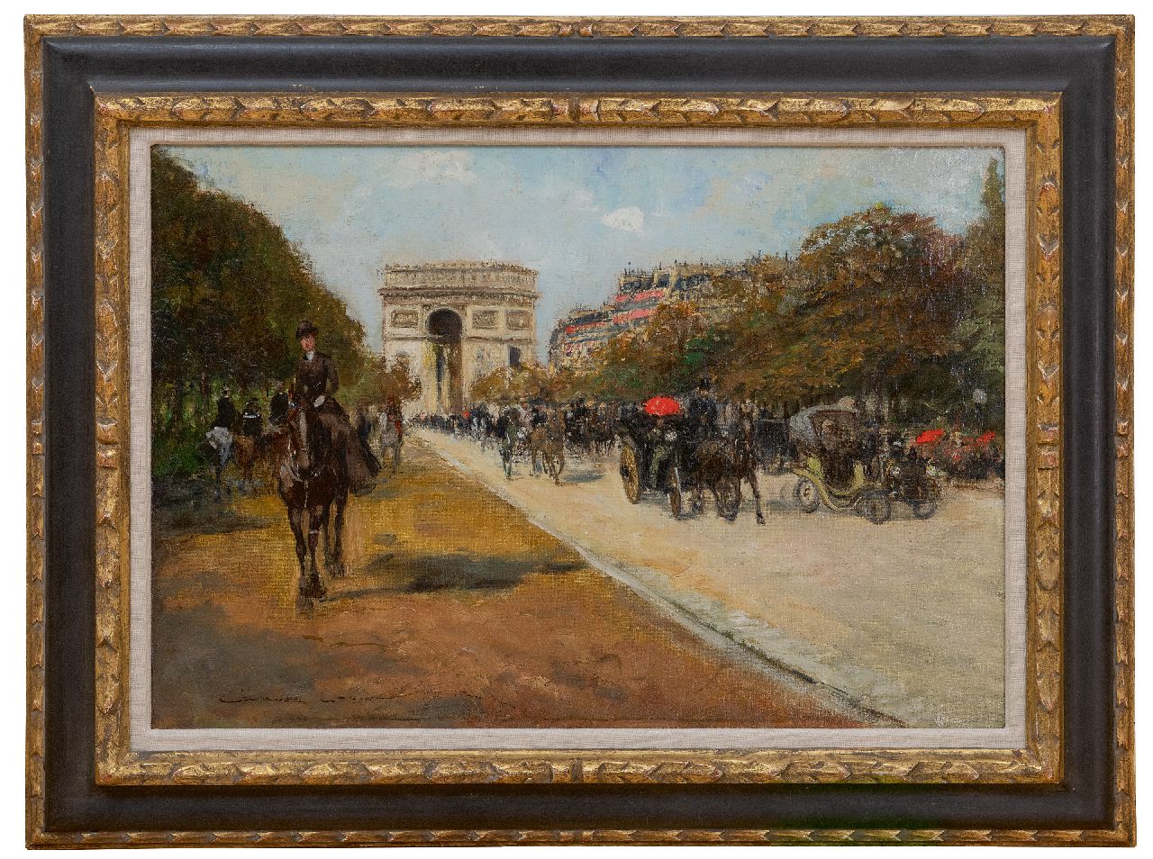 Stein G. | Georges Stein | Schilderijen te koop aangeboden | De Avenue Foch met de Arc de Triomphe, Parijs, olieverf op doek 38,0 x 55,0 cm, gesigneerd linksonder Stein G. | Georges Stein | Schilderijen te koop aangeboden | De Avenue Foch met de Arc de Triomphe, Parijs, olieverf op doek 38,0 x 55,0 cm, gesigneerd linksonder