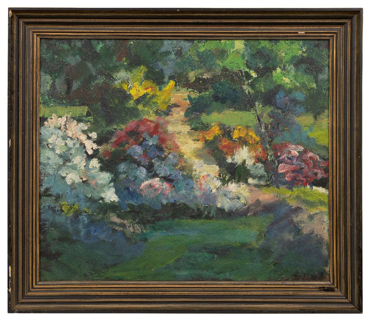 Leest J. van der | Jan van der Leest | Schilderijen te koop aangeboden | Bloementuin, olieverf op doek 50,0 x 60,2 cm, gesigneerd rechtsonder Leest J. van der | Jan van der Leest | Schilderijen te koop aangeboden | Bloementuin, olieverf op doek 50,0 x 60,2 cm, gesigneerd rechtsonder