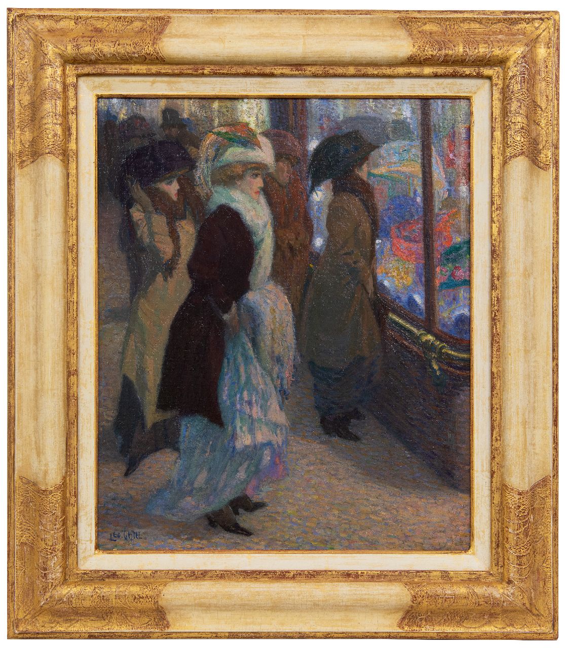 Gestel L.  | Leendert 'Leo' Gestel, De hoedenwinkel, olieverf op doek 45,0 x 37,2 cm, gesigneerd linksonder en te dateren ca. 1908