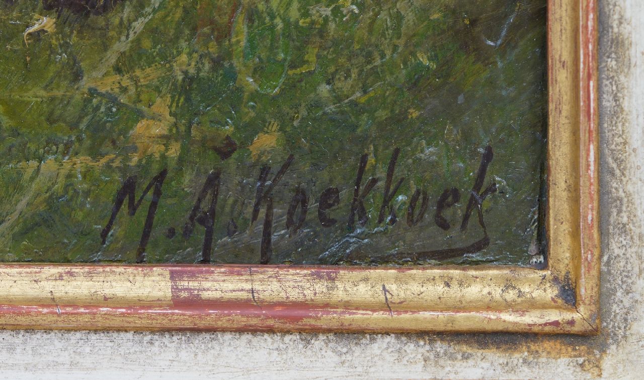 Marinus Adrianus Koekkoek II signaturen Haan en kippen bij een broedkorf