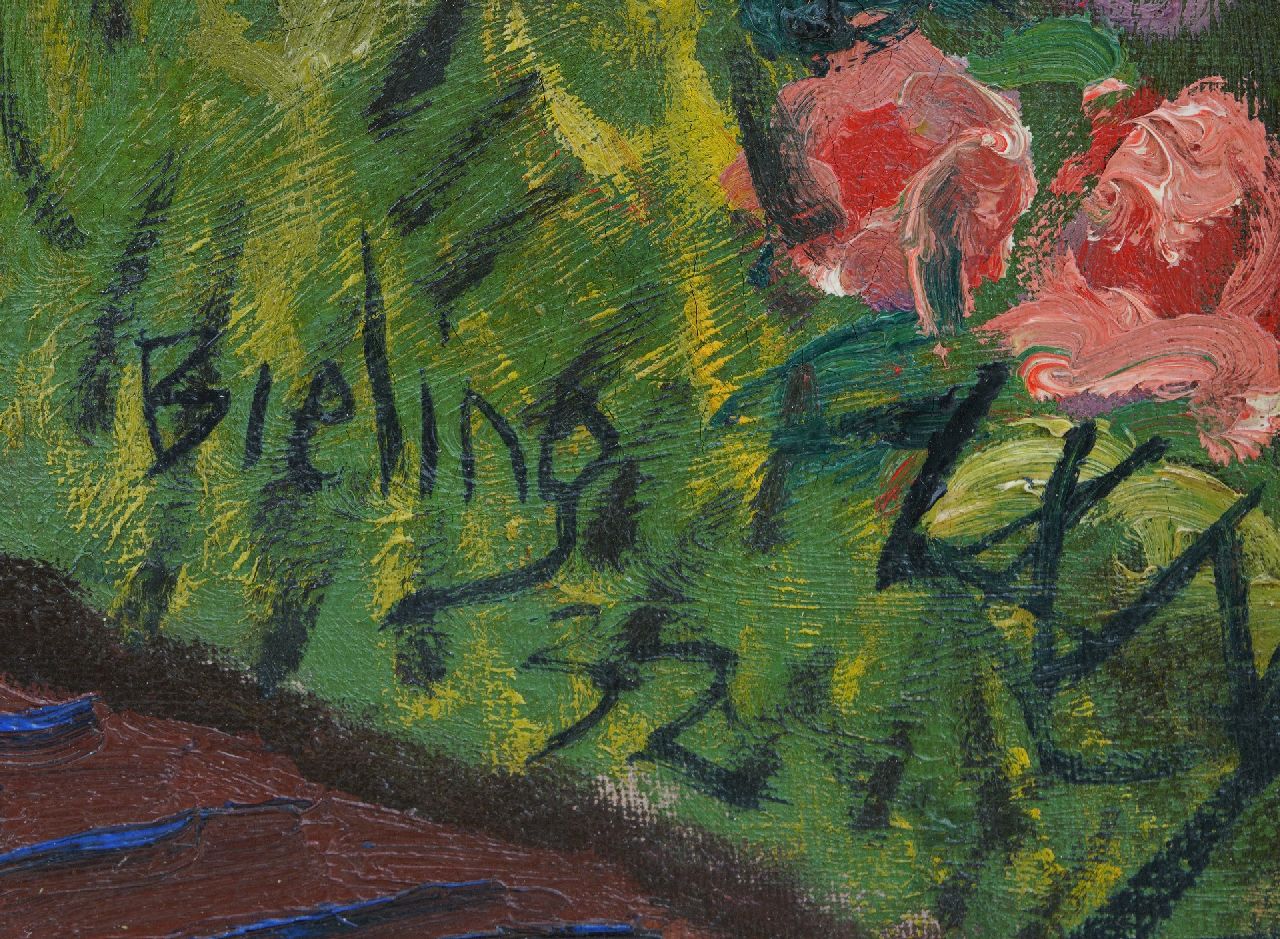 Herman Bieling signaturen Tuin in bloei, Hillegersberg