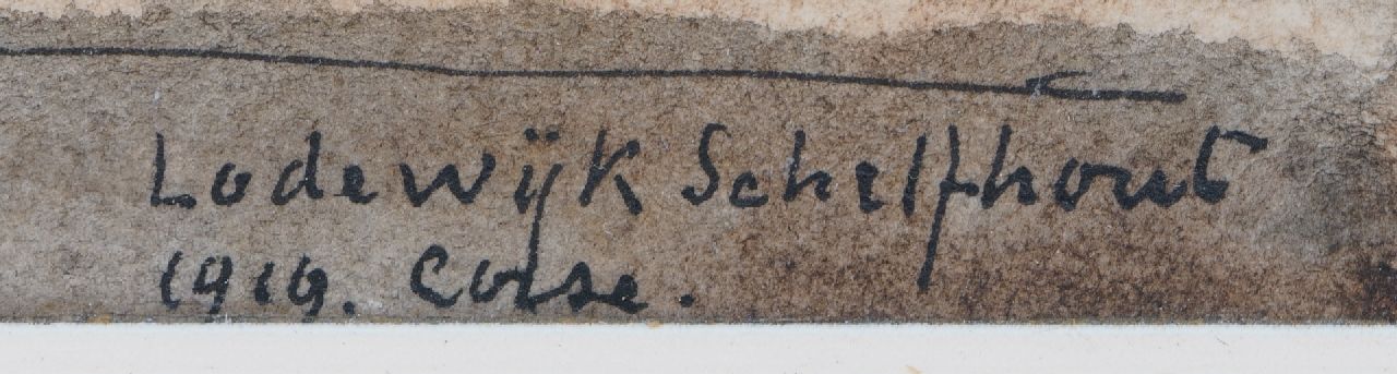 Lodewijk Schelfhout signaturen Gezicht op Bastia, Corsica