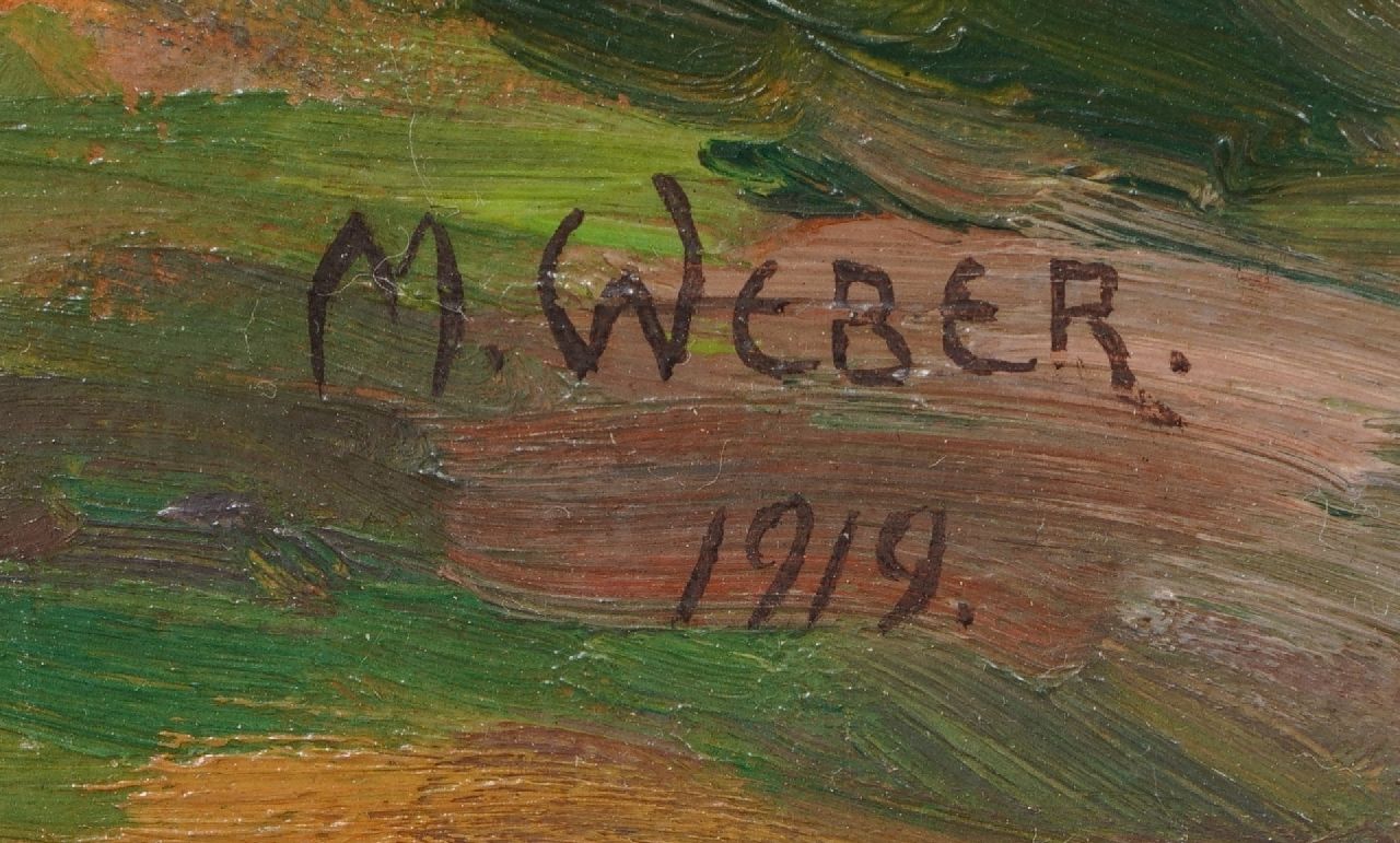 Marie Weber signaturen Stokrozen bij een boerderij