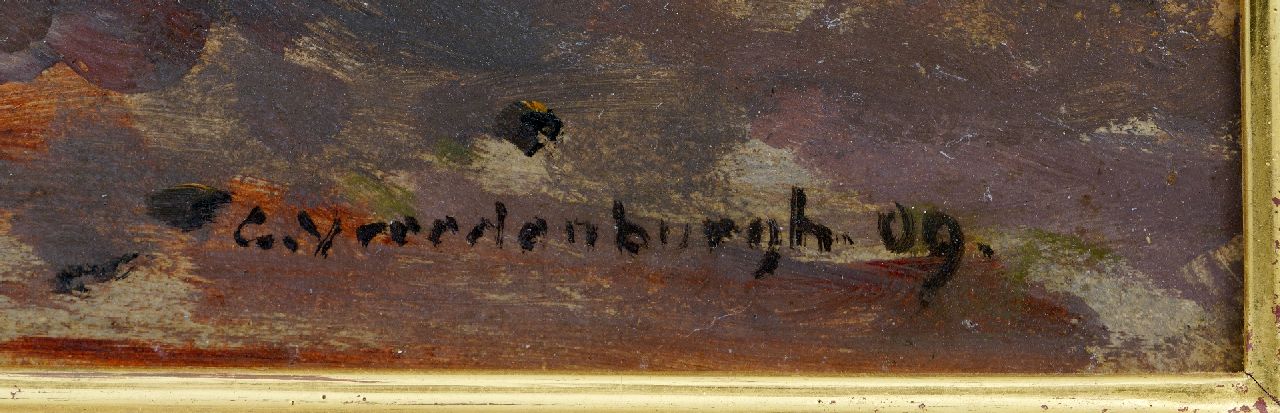 Cornelis Vreedenburgh signaturen Kippen bij een schuurtje