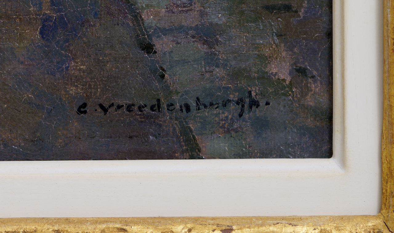 Cornelis Vreedenburgh signaturen De Groenburgwal in Amsterdam met de Zuiderkerkstoren