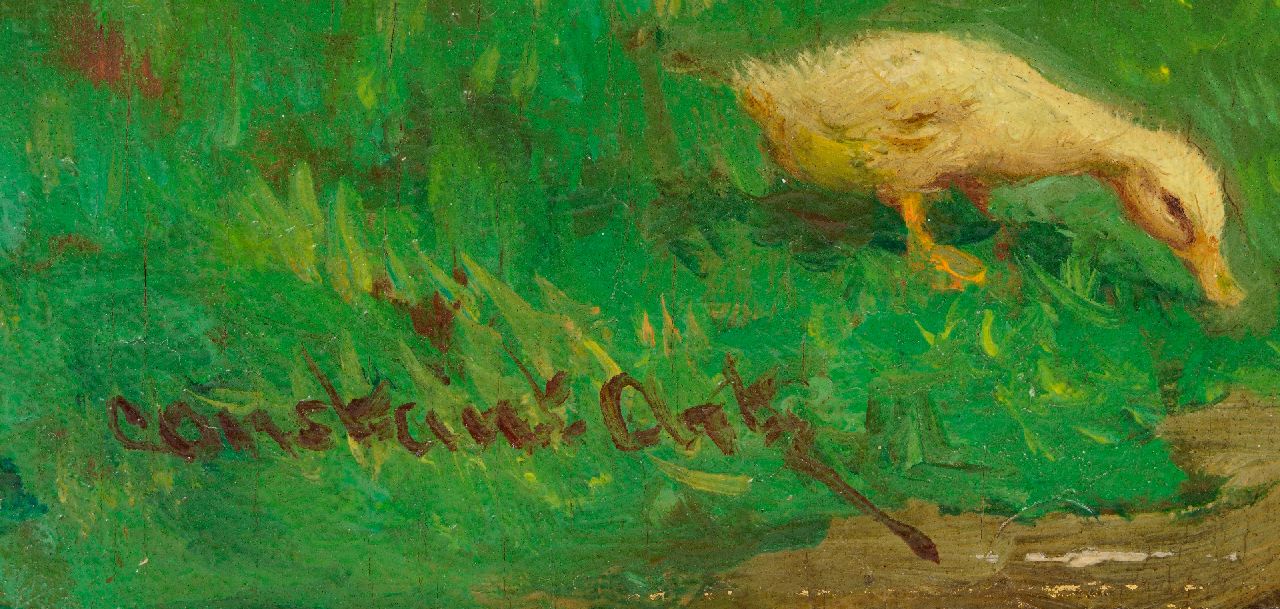 Constant Artz signaturen Eenden en kuikens bij een sloot