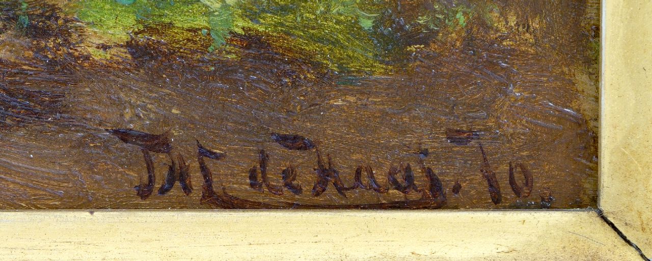 Jan de Haas signaturen Twee pinken bij een hek