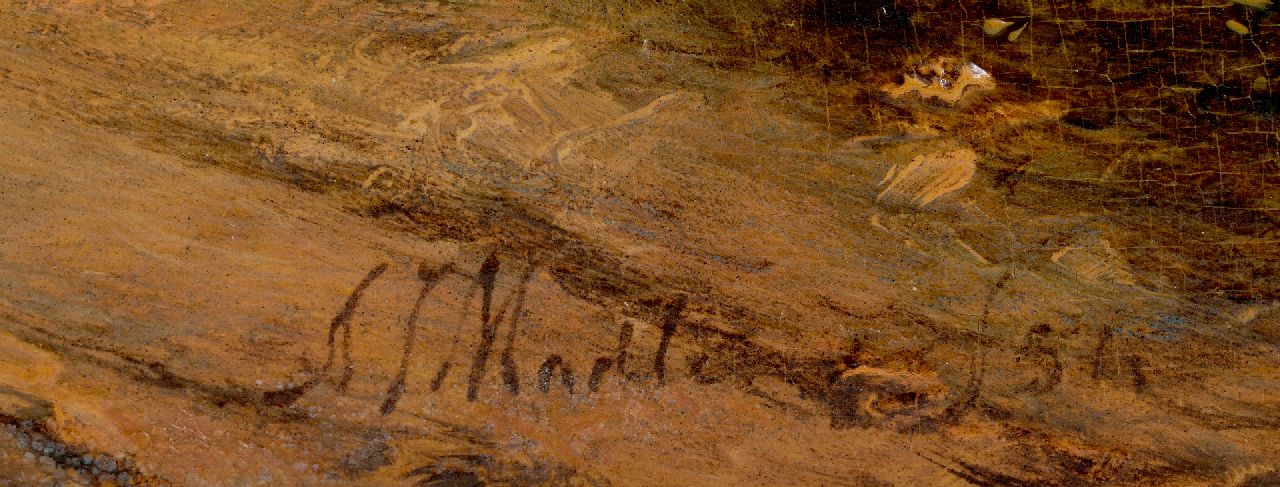 Antonius Josephus Madlener signaturen Panoramisch landschap met herder en schapen