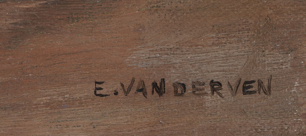 Manus van der Ven signaturen Tinnen vaas met geraniumtakken