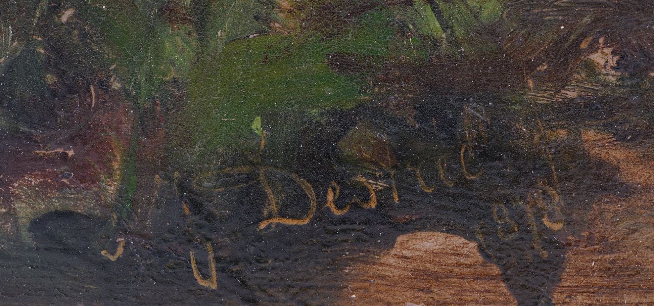 Johannes Josephus Destrée Signaturen Eine Polderlandschaft mit Figuren