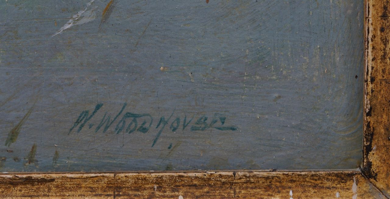 William Woodhouse signaturen Twee wilde zwijnen in de sneeuw