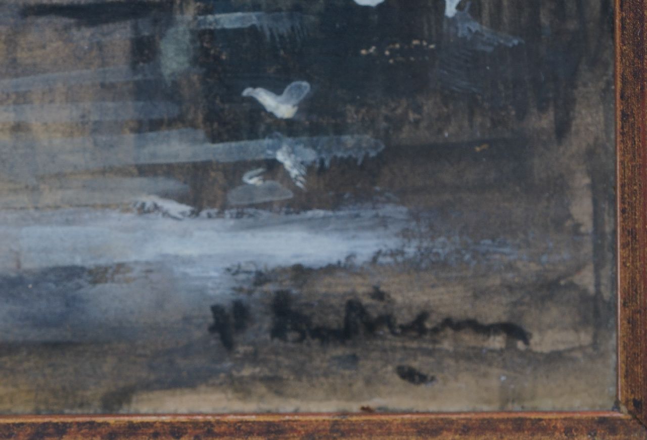 Floris Arntzenius signaturen Gezicht op achterzijde Binnenhof, Den Haag