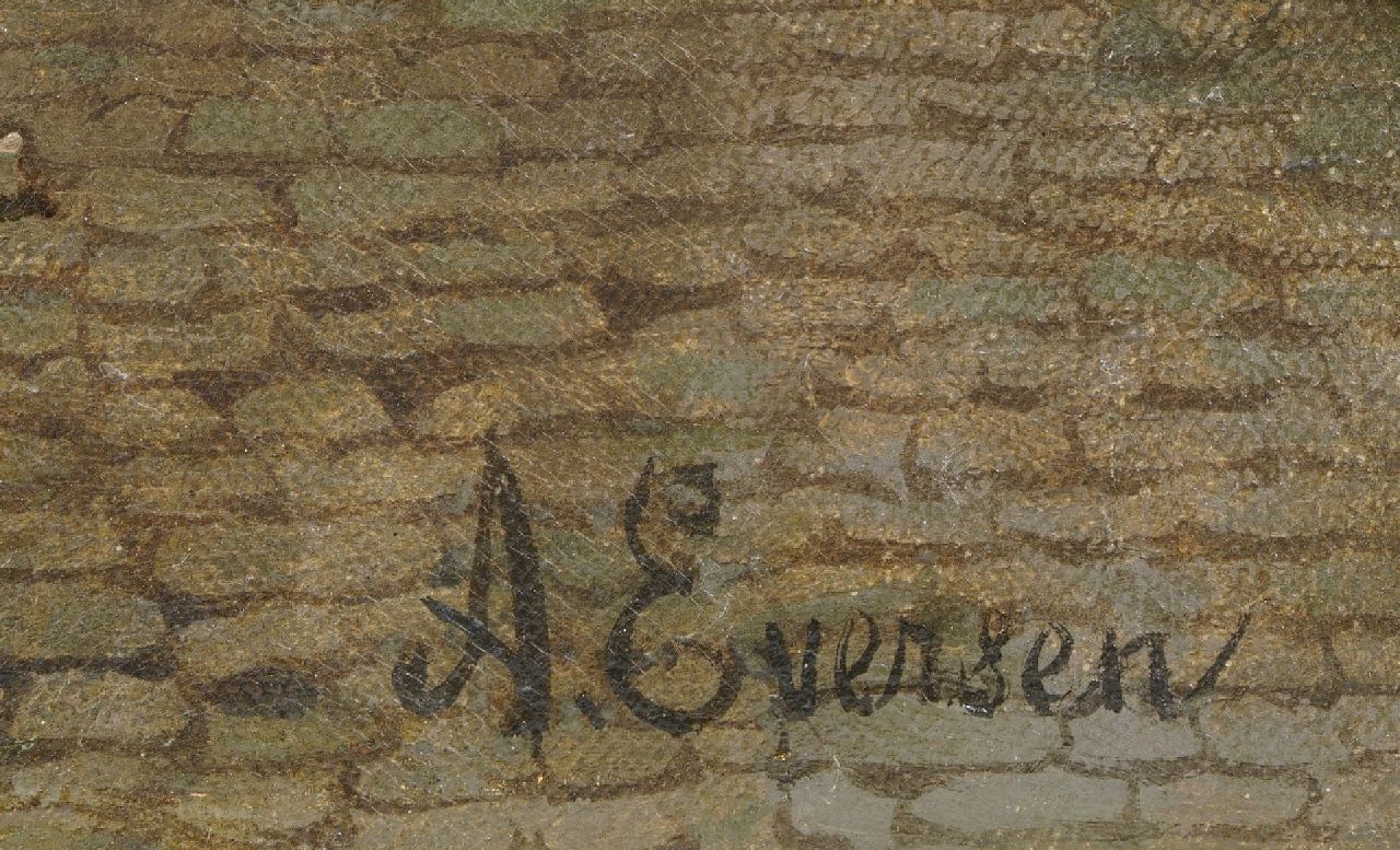 Adrianus Eversen signaturen Achter de Westerkerk in Enkhuizen