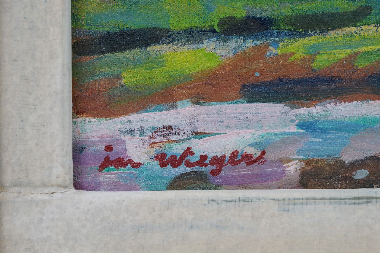 Jan Wiegers signaturen Gezicht op Tegna, Ticino, Zwitserland