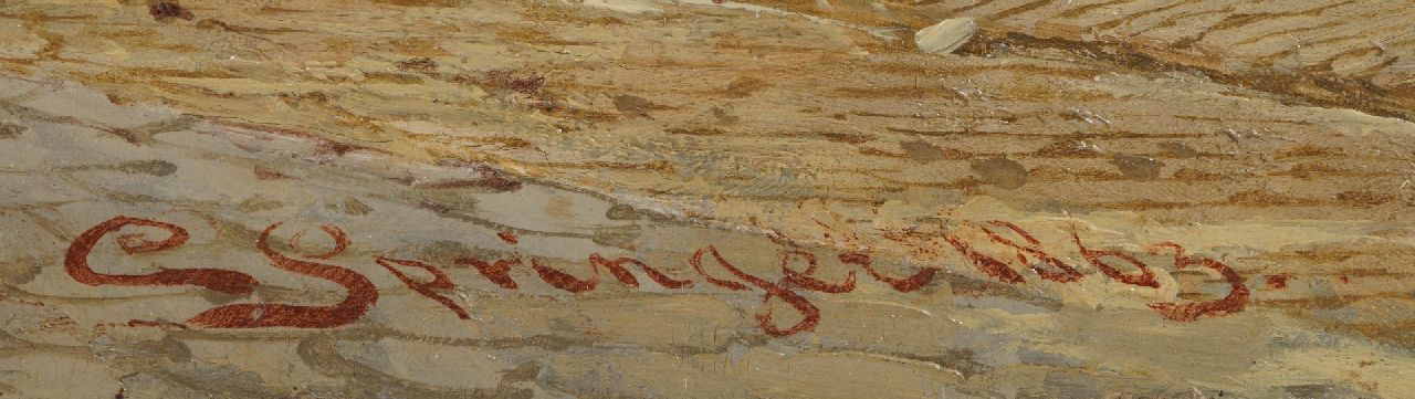 Cornelis Springer signaturen Het Raadhuis van Naarden aan de Marktstraat