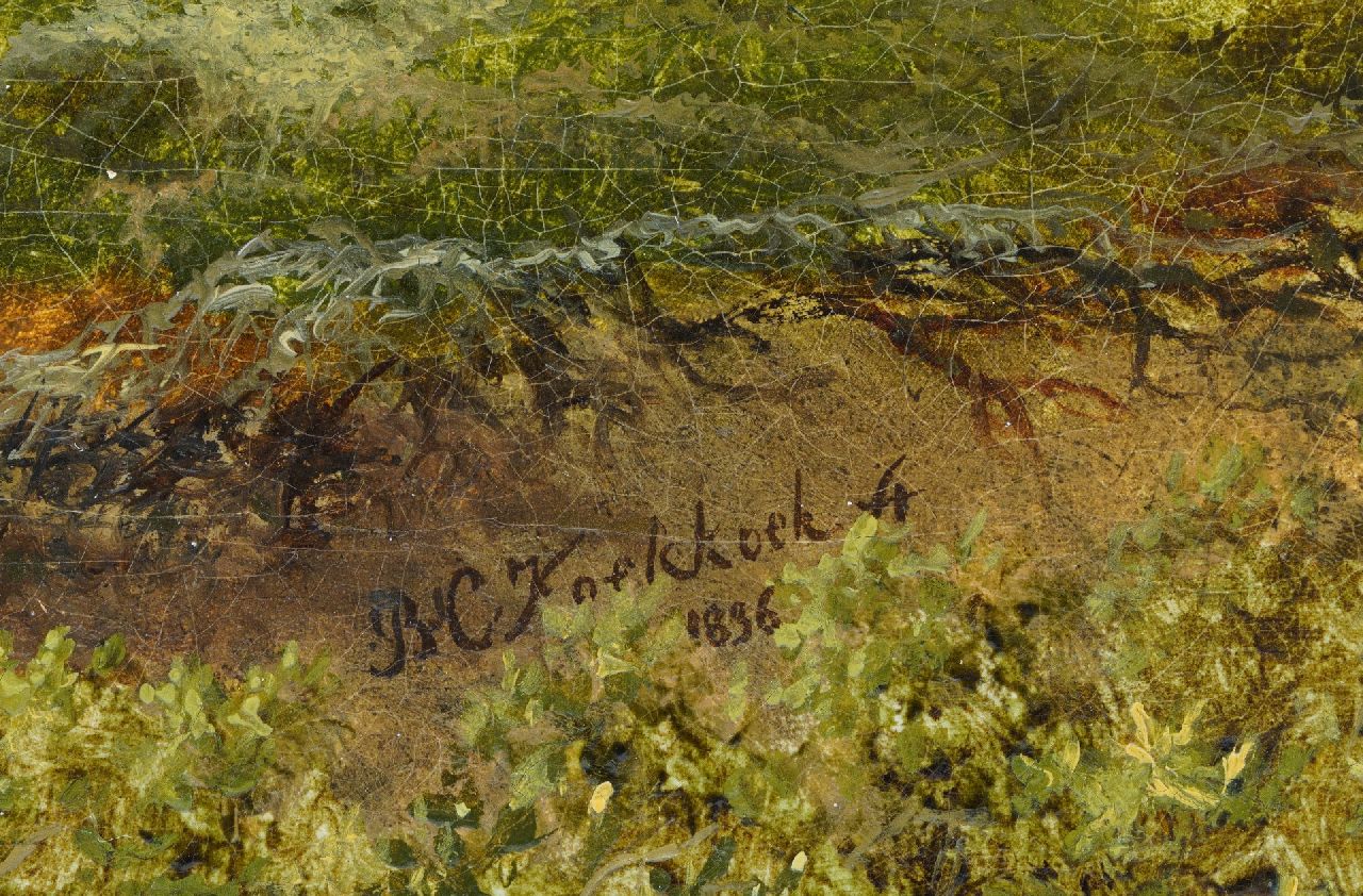 Barend Cornelis Koekkoek signaturen Panoramisch landschap met Haarlem in de verte