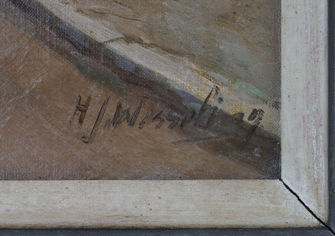 Hendrik Jan Wesseling signaturen Het Spaarne, gezien vanaf de Damstraat, Haarlem