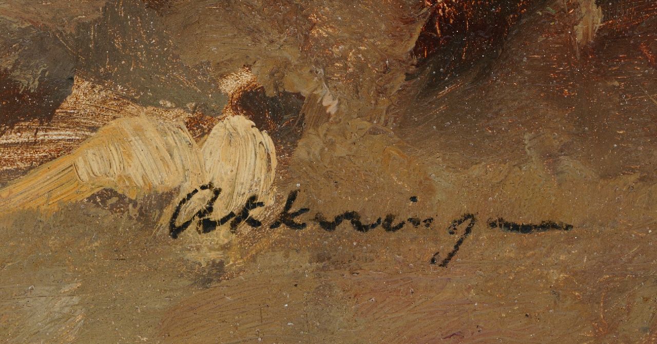 Johannes Evert Akkeringa signaturen Bloemen plukkken in de duinen