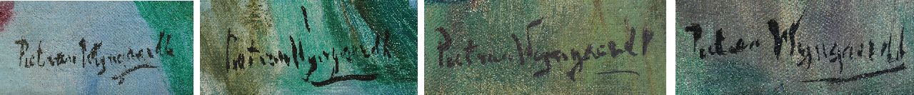 Piet van Wijngaerdt signaturen 4-delig kamerscherm: de vier seizoenen