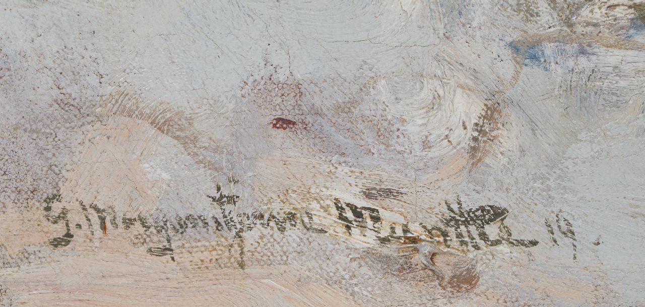 Morgenstjerne Munthe signaturen Vissersvrouwen aan het strand, Katwijk