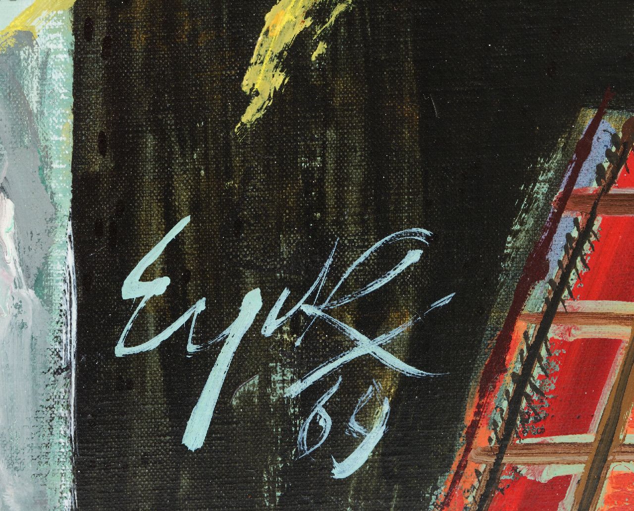 Charles Eyck signaturen Stilleven met een gitaar