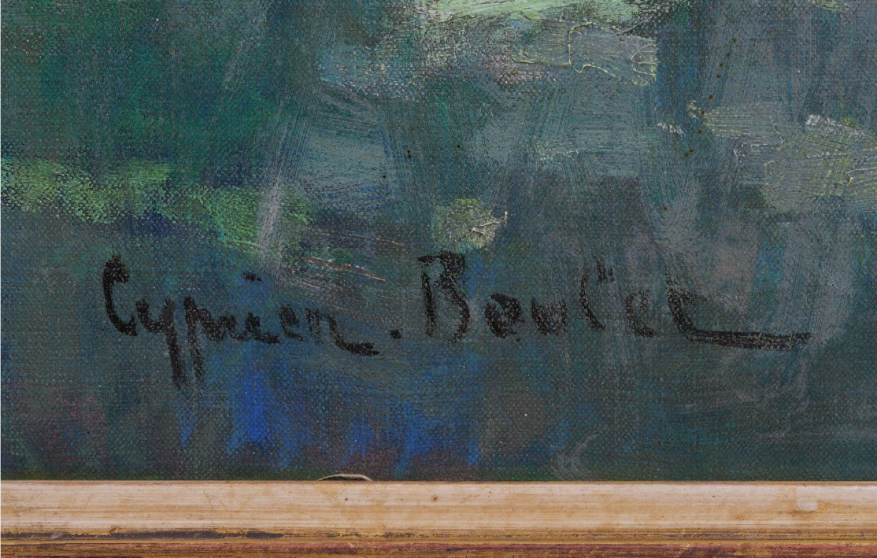 Cyprien-Eugène Boulet signaturen Zomers portret van een jonge vrouw