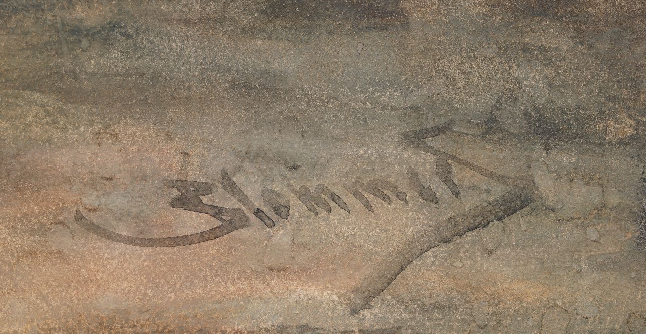 Bernard Blommers signaturen Vissersfamilie bij de haard