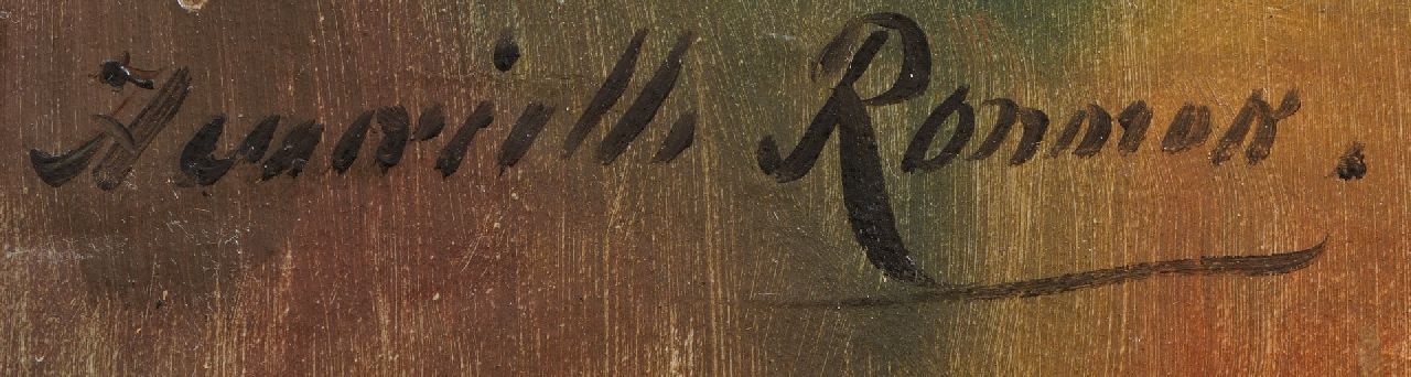 Henriette Ronner signaturen Kittens spelend op een theetafel